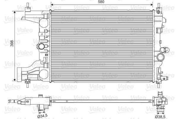 VALEO Chladič motora 701594 Chladič vody VALEO Opel MONTEREY 701594
