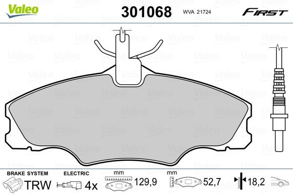 VALEO Remblokken 301068 VALEO 301068 Race-remblokken Peugeot 406 Station Wagon prijs