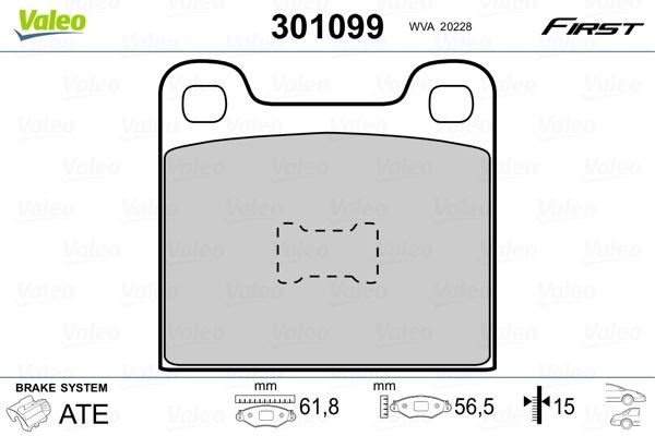 VALEO Plaquettes de frein 301099 301099 Plaquette de frein sport VALEO VOLVO 440 K