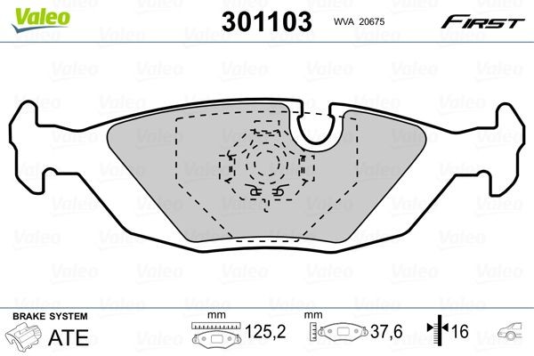 VALEO Bromsbelägg 301103 BMW E24 Bromsbelägg VALEO 301103