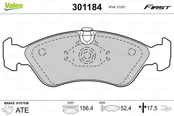 VALEO Bromsbelägg 301184 VALEO 301184 Bromsbelägg