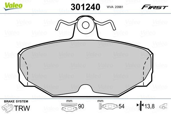 VALEO Plaquettes de frein 301240 VALEO 301240 Plaquettes de frein Ford Sierra MK2 à un prix avantageux