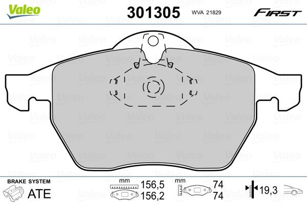 VALEO Remblokken 301305 Saab 900 Remblokkenset VALEO 301305