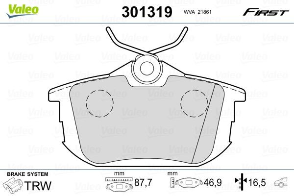 VALEO Piduriklotsid 301319 Klotsid VALEO Mitsubishi L300 / DELICA 301319