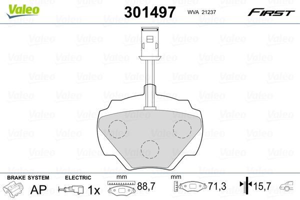 Bremžu kluči VALEO 301497 VALEO 301497 Bremžu kluči LAND ROVER DEFENDER 2003