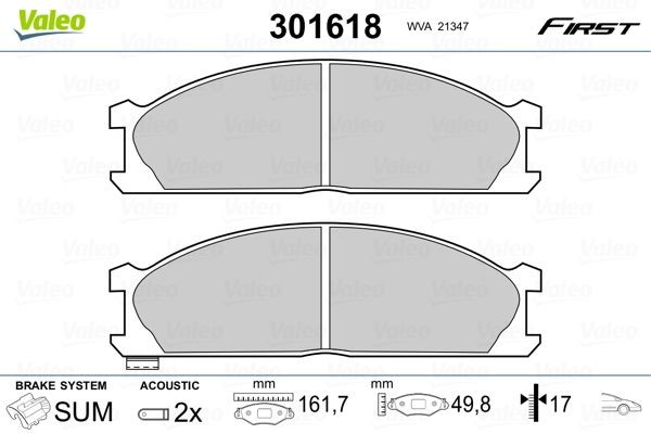 VALEO Bromsbelägg 301618 Tuning Nissan Sunny 2 N13: Bromsbelägg VALEO 301618