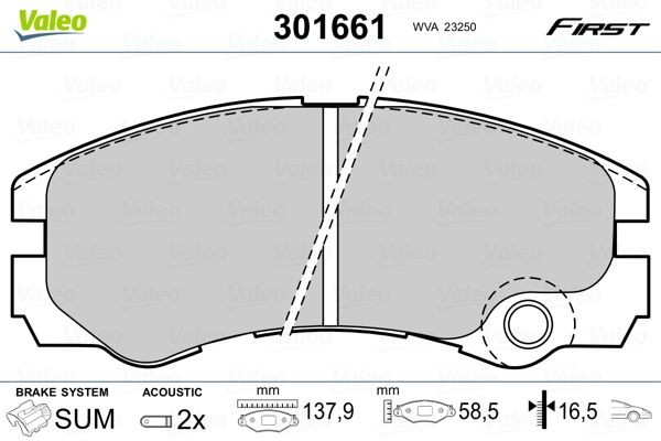 Bromsbelägg VALEO 301661 VALEO 301661 Belägg OPEL FRONTERA 2004