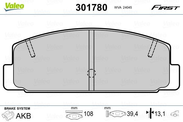 VALEO Brzdové doštičky/platničky 301780 VALEO 301780 originálne Športové brzdové doštičky Mazda 6 GH Kombi cena