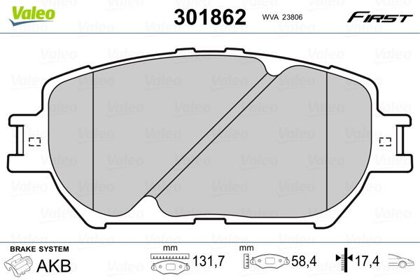 VALEO Piduriklotsid 301862 301862 VALEO Sport piduriklotsid Lexus odav