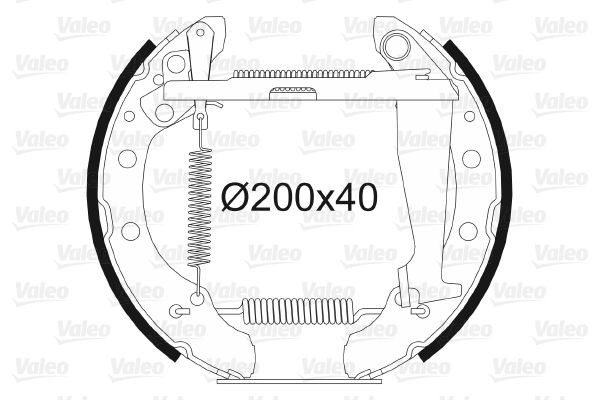 VALEO Kit de freins, freins à tambours 554788 Kia SPORTAGE Freins à tambour VALEO 554788