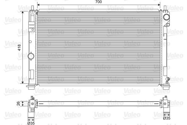 Chladič motora VALEO 701571 VALEO 701571 Chladič vody JEEP PATRIOT 2017