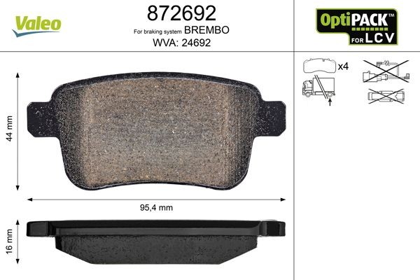 VALEO Bremseklosser 872692 872692 Sportsbremseklosser VALEO MERCEDES-BENZ CLS