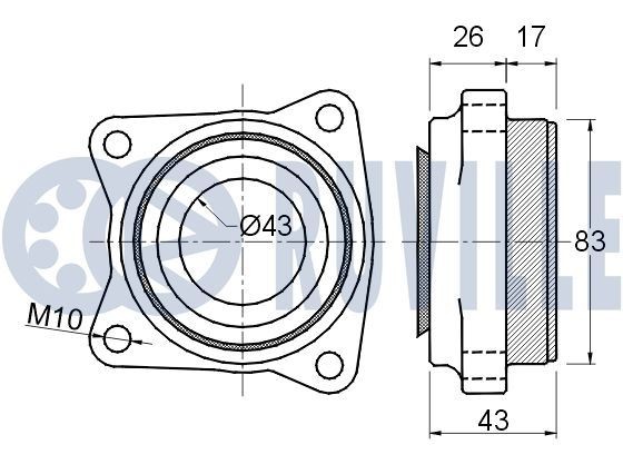 RUVILLE Kit soffietto, Sterzo 947909 947909 RUVILLE Cuffia scatola sterzo auto