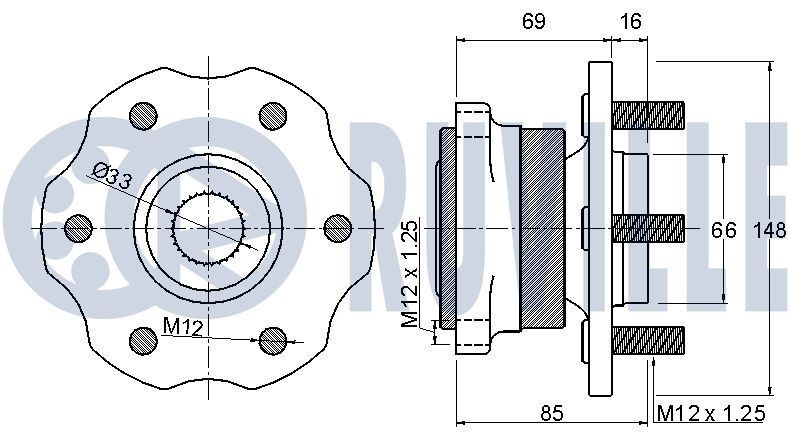 RUVILLE Jousijalan tukilaakerin korjaussarja 826002S HYUNDAI Iskarin yläpää RUVILLE 826002S