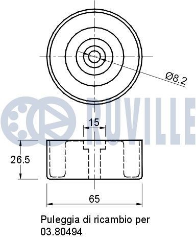RUVILLE Σετ ρολό, οδοντωτός ιμάντας 5577152 5577152 Τεντωτήρας, οδοντ. ιμάντας PORSCHE 924 RUVILLE