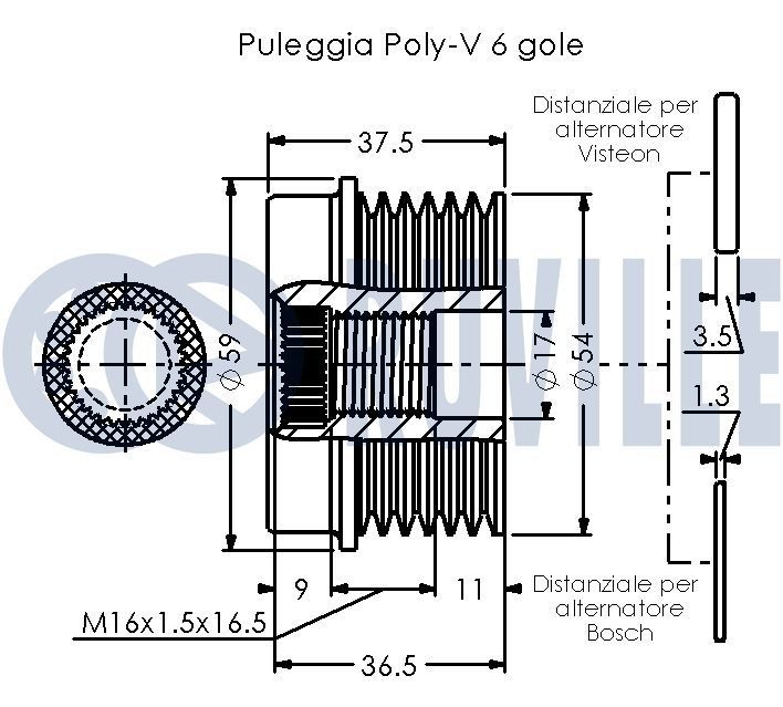 RUVILLE Vattenpump 65213G 65213G RUVILLE vattenpump JAGUAR XJ