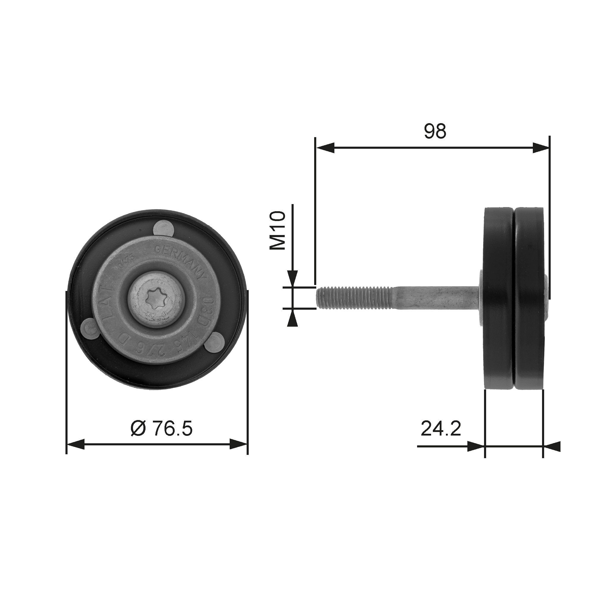 GATES Τροχαλία παρέκκλισης, ιμάντας poly-V T36232 Τροχαλια αδρανειας GATES Skoda RAPID DriveAlign T36232