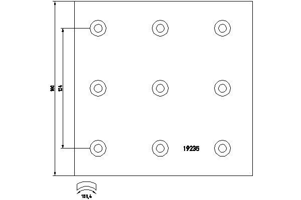 TEXTAR 19235 2000 0 8 T088 Sada brzd. obloż., Bubn. brzda TEXTAR 19235 Sada brzd. obloż., Bubn. brzda
