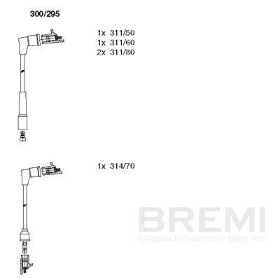BREMI Tändkabel 8A10/60 BREMI 8A10/60 Tändkablar Ford Escort MK3 Cabriolet original