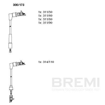 BREMI Tändkabelsats 300/173 300/173 Tändkablar BREMI CITROЁN DS4