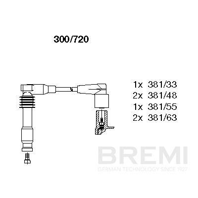BREMI Tändkabelsats 300/720 300/720 BREMI tändkabel SAAB 96