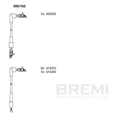 BREMI Ignition Cable Kit 300/782 Land Rover 88/109 BREMI ignition leads 300782