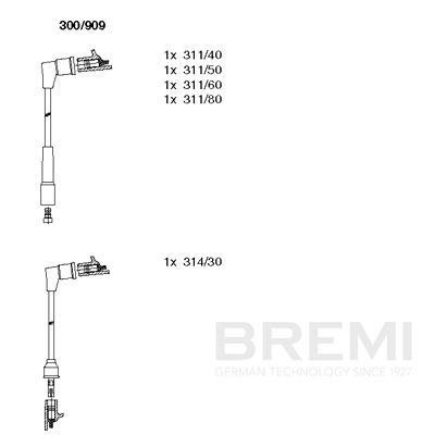 BREMI Jogo de cabos de ignição 300/909 300/909 Cabos de velas BREMI NISSAN PATHFINDER