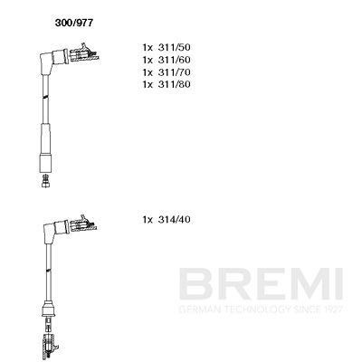 BREMI Tændkabelsæt 300/977 300/977 Tændkabler BREMI NISSAN DATSUN