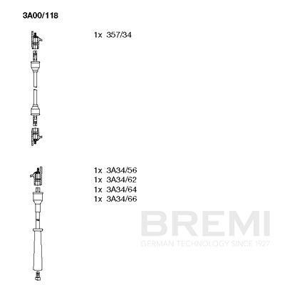 BREMI Sada zapaľovacích káblov 3A00/118 Zapaľovacie káble BREMI SJ 410 3A00/118 lacné