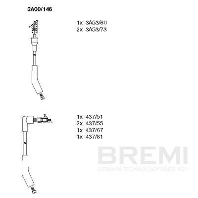 BREMI Ignition Cable Kit 3A00/146 Land Rover 88/109 BREMI ignition leads 3A00146