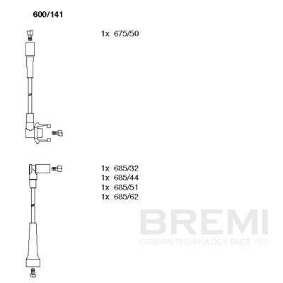 BREMI Tennplugg kabelsett 600/141 600/141 Pluggledninger BREMI VOLVO XC60