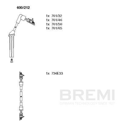 BREMI Tändkabelsats 600/212 600/212 BREMI tändkabelsats SAAB 96