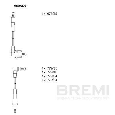 BREMI Augstsprieguma vadu komplekts 600/284 Svečvadi BREMI Volvo XC60 600/284
