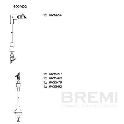 BREMI Tändkabelsats 600/402 600/402 BREMI tändkablar CITROЁN DS4
