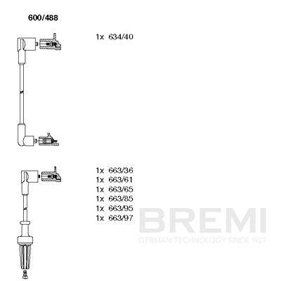 BREMI Tändkabelsats 600/488 600/488 BREMI tändkabel CITROЁN DS4