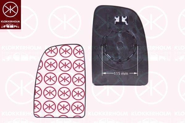 KLOKKERHOLM Mirror Glass, outside mirror 20971063 Hyundai ELANTRA KLOKKERHOLM glass for wing mirror 20971063
