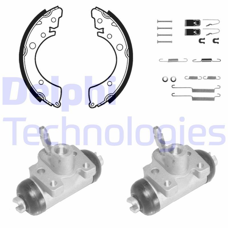 DELPHI Sada bŕzd, Bubnová brzda 973 DELPHI 973 Sada bŕzd, Bubnová brzda HONDA Civic VI Coupe (EJ, EM1) 1.6 i Vtec (EM1) 160 KS 2000