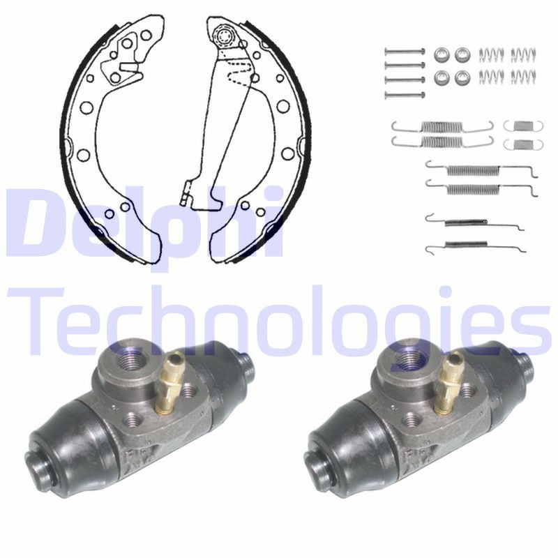 DELPHI Remmenset, trommelrem KP850 DELPHI KP850 Remmenset, trommelrem SKODA Fabia I Praktik (6Y5) 1.4 TDI 75 Pk 2004