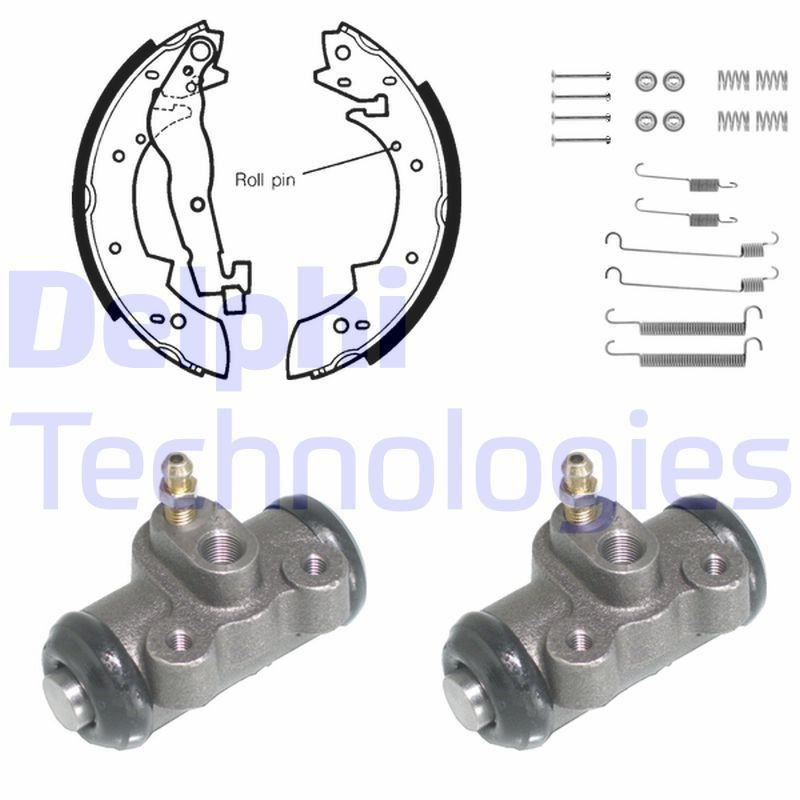 DELPHI Jarrukenkäsarja, rumpujarru KP638 Peugeot 405 15B jarrukenkäsarja, rumpujarru DELPHI KP638