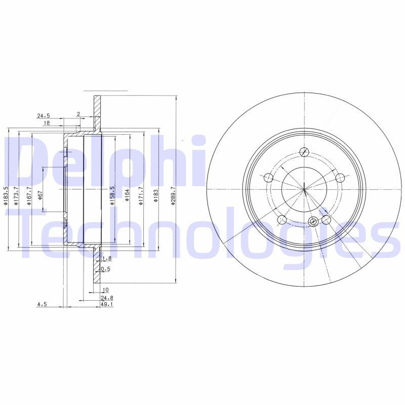 DELPHI Disco freno BG3239C DELPHI BG3239C Dischi freno sportivi MERCEDES-BENZ Classe C originali