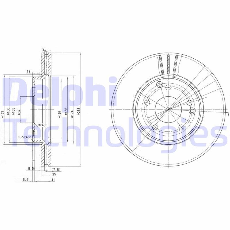 DELPHI Disque de frein BG3240C DELPHI BG3240C Disques de frein CLK C208 prix