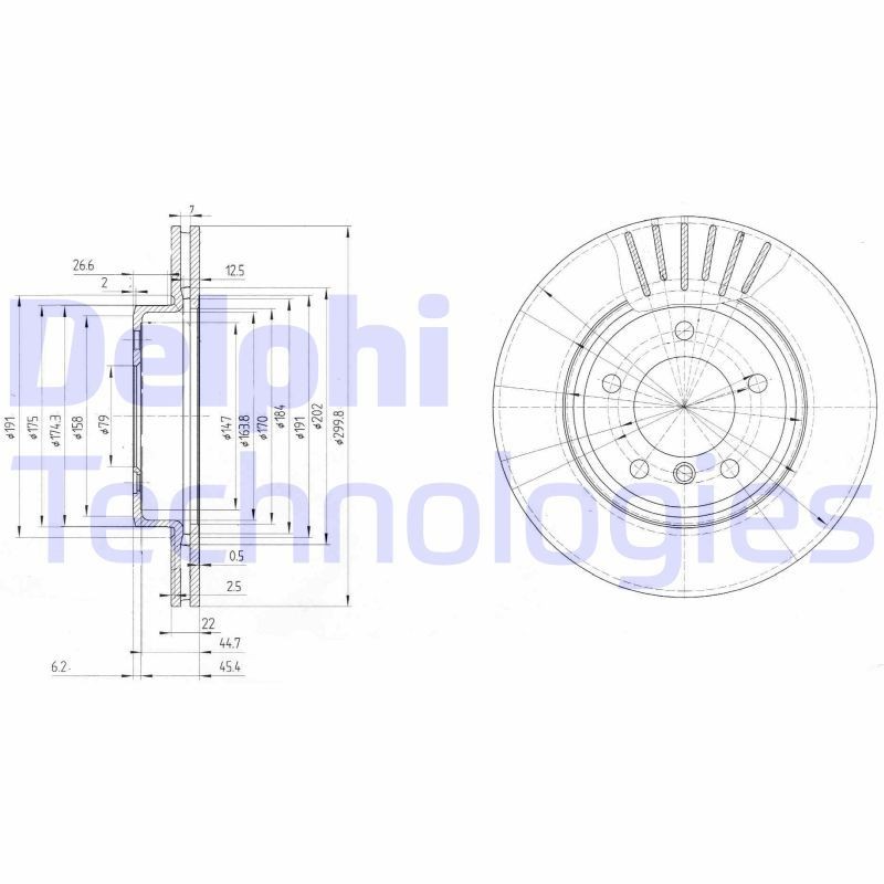 DELPHI Disque de frein BG3527C BMW Série 7 Disques de frein DELPHI BG3527C