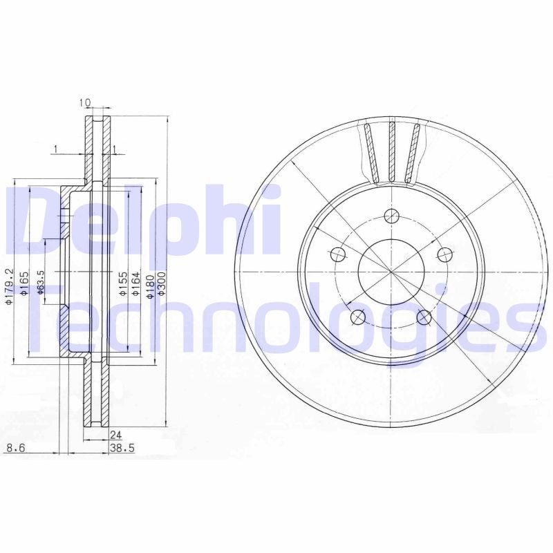 DELPHI Disco freno BG3537C DELPHI BG3537C Dischi freno sportivi Ford Mondeo b5y prezzo