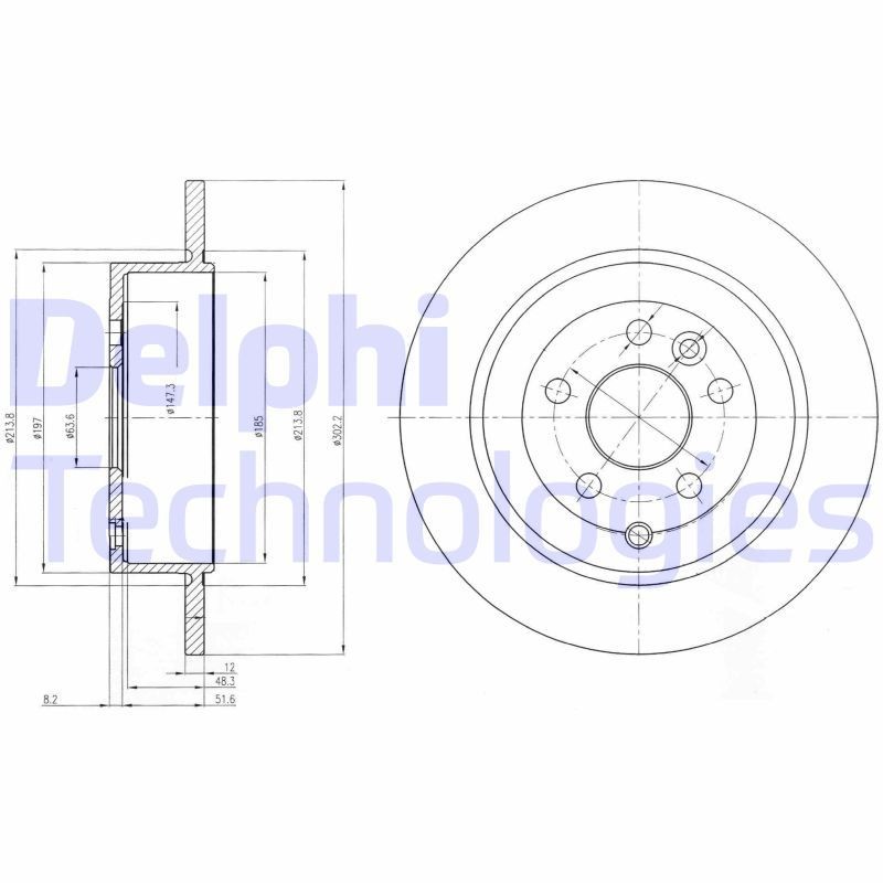 DELPHI Disco freno BG4124C DELPHI BG4124C Dischi freno sportivi Freelander 2 Van (L359) prezzo
