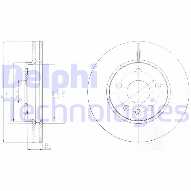 DELPHI Δισκόπλακα BG4187C DELPHI BG4187C Αγωνιστικές δισκόπλακες Opel Insignia G09 Hatchback τιμες
