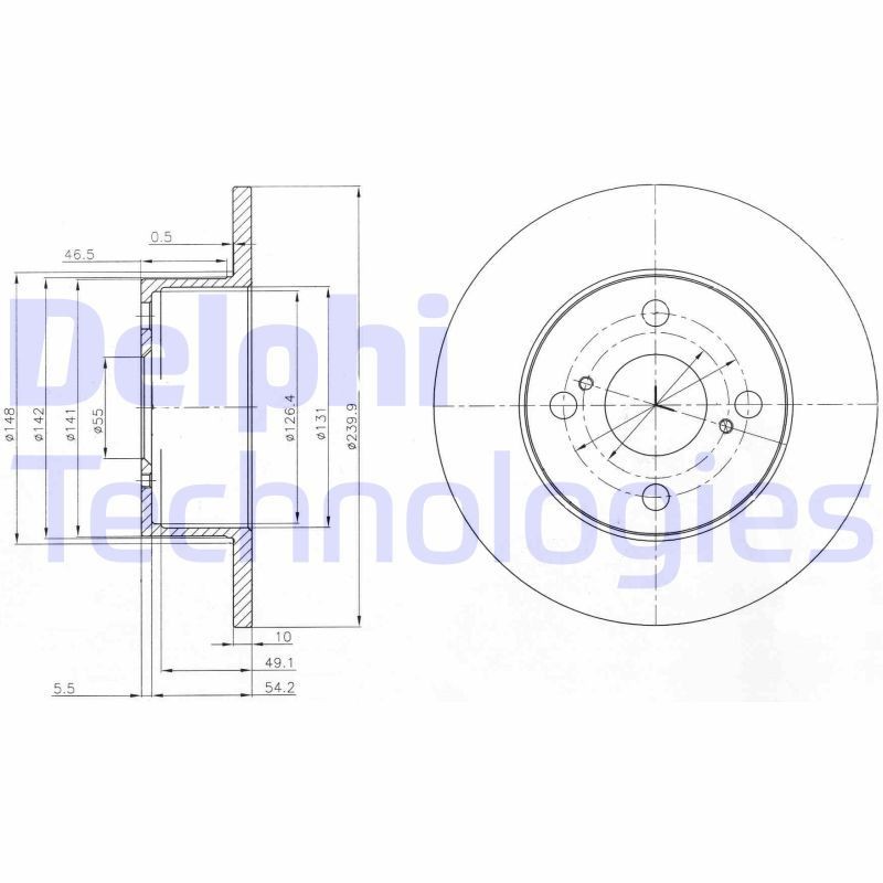 DELPHI Jarrulevy BG4050 Toyota Corolla E11 Compact jarrulevyt DELPHI BG4050