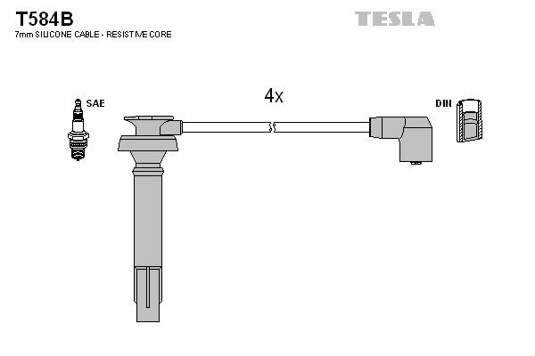 TESLA Tennplugg kabelsett T584B T584B Tennkabler ALFA ROMEO 159 TESLA