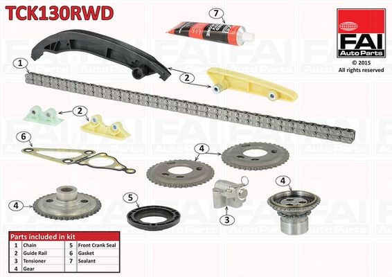 Kit catena distribuzione FAI AutoParts TCK130RWD FAI AutoParts TCK130RWD costo Catena di distribuzione Mazda BT-50 2018