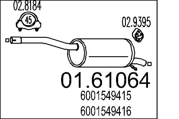 MTS Lõppsummuti 01.61064 MTS 01.61064 Summuti pütt Renault Talisman Grandtour odava hinnaga
