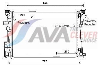 AVA COOLING SYSTEMS Radiateur du moteur MS2653 Radiateur d'eau AVA COOLING SYSTEMS VIANO MS2653 pas cher